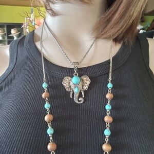Turquoise Elephant Necklace 🐘✨